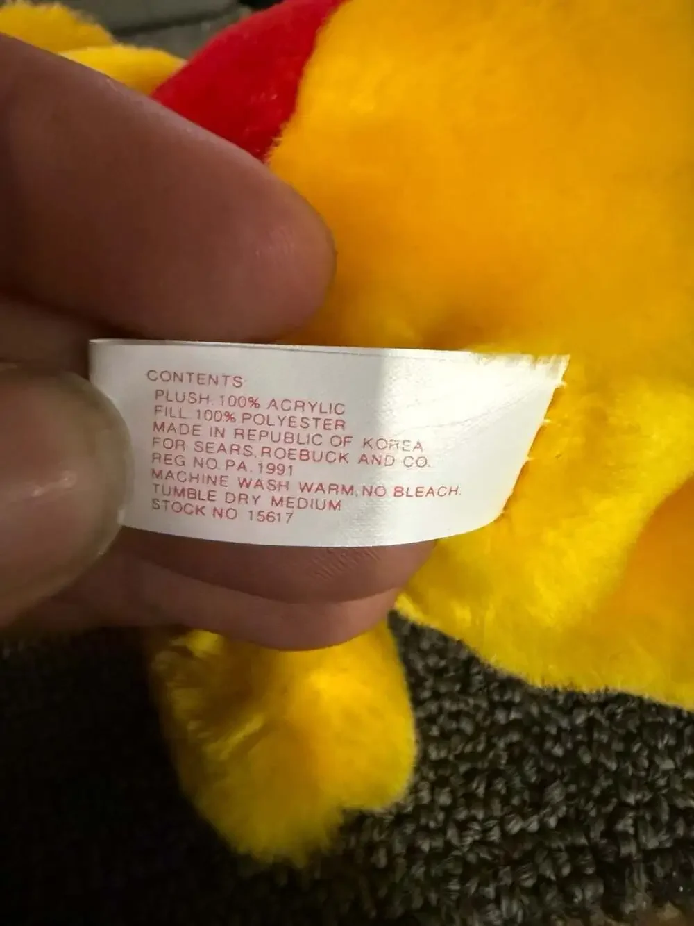 Vintage 1989 Disney The New Adventures of Winnie the Pooh Plush Stuffed Toy Sear